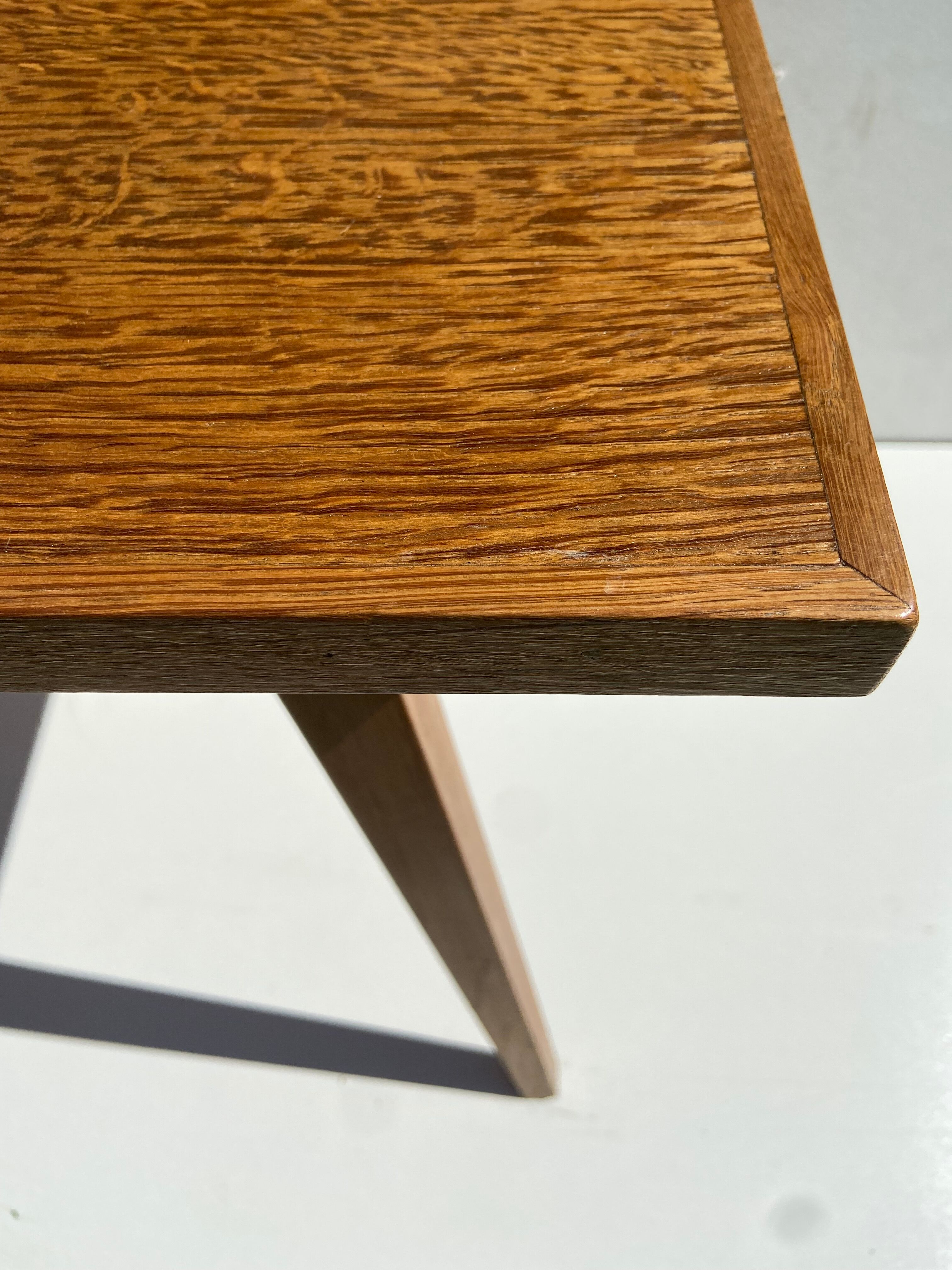 Wooden coffee table compass legs 50s