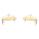 Pair of Wall-Mounted Brass and Murano Glass Console Tables / Nightstands