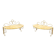 Pair of Wall-Mounted Brass and Murano Glass Console Tables / Nightstands