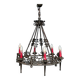 Wrought chandelier in Gothic style.