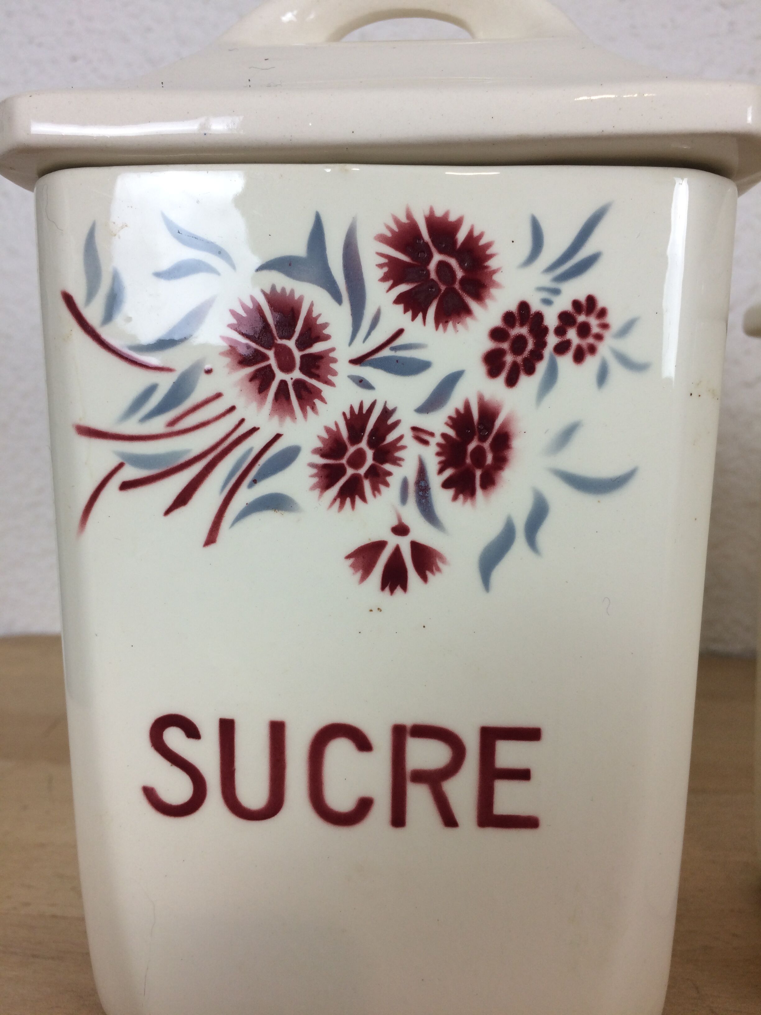 Set of 6 Old Ceramic Spice Pots Badonviller