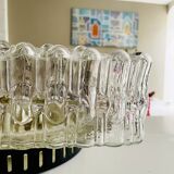 Large glass square flush mount ceiling or wall lamp