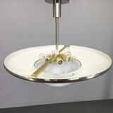 Suspension Bauhaus en nickel et verre, Tchécoslovaquie des années 1930