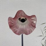 Swan lamp Delmas 1970 in metal and molded glass purple and white