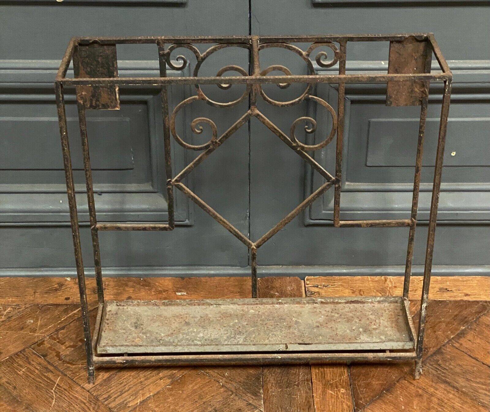 Art Deco umbrella stand in hammered ironwork 1930
