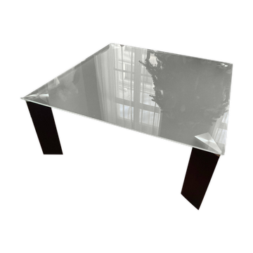 Square glass coffee table