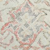 7x10 Vintage Soft Red & Beige Vintage Oushak Area Rug, 207x310 Cm