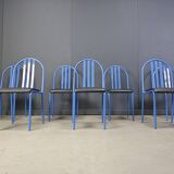 Set of Nr 222 chairs by Robert Mallet-Stevens, 1980s, Set of 7