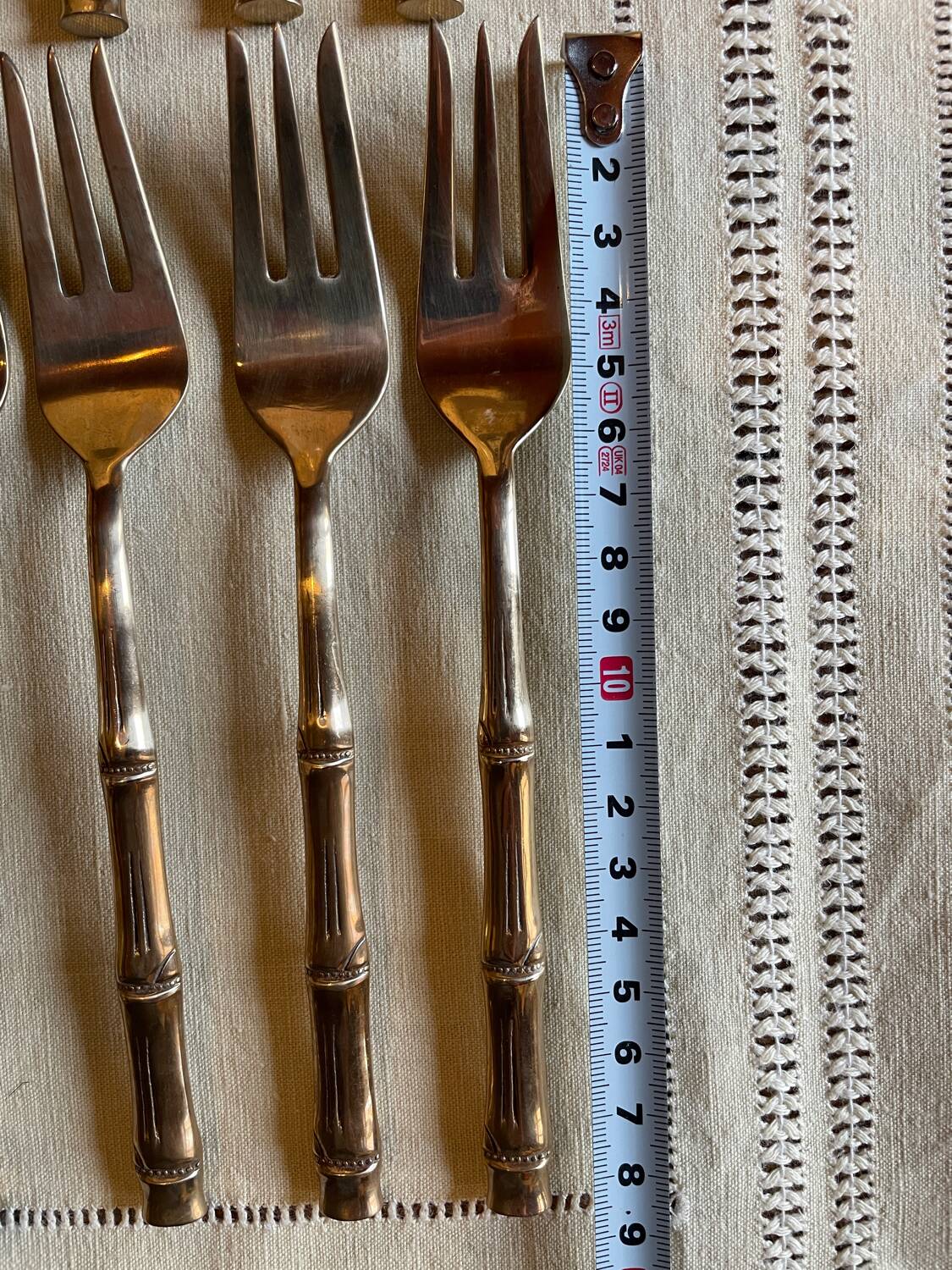 16 Bamboo nickel bronze dessert cutlery