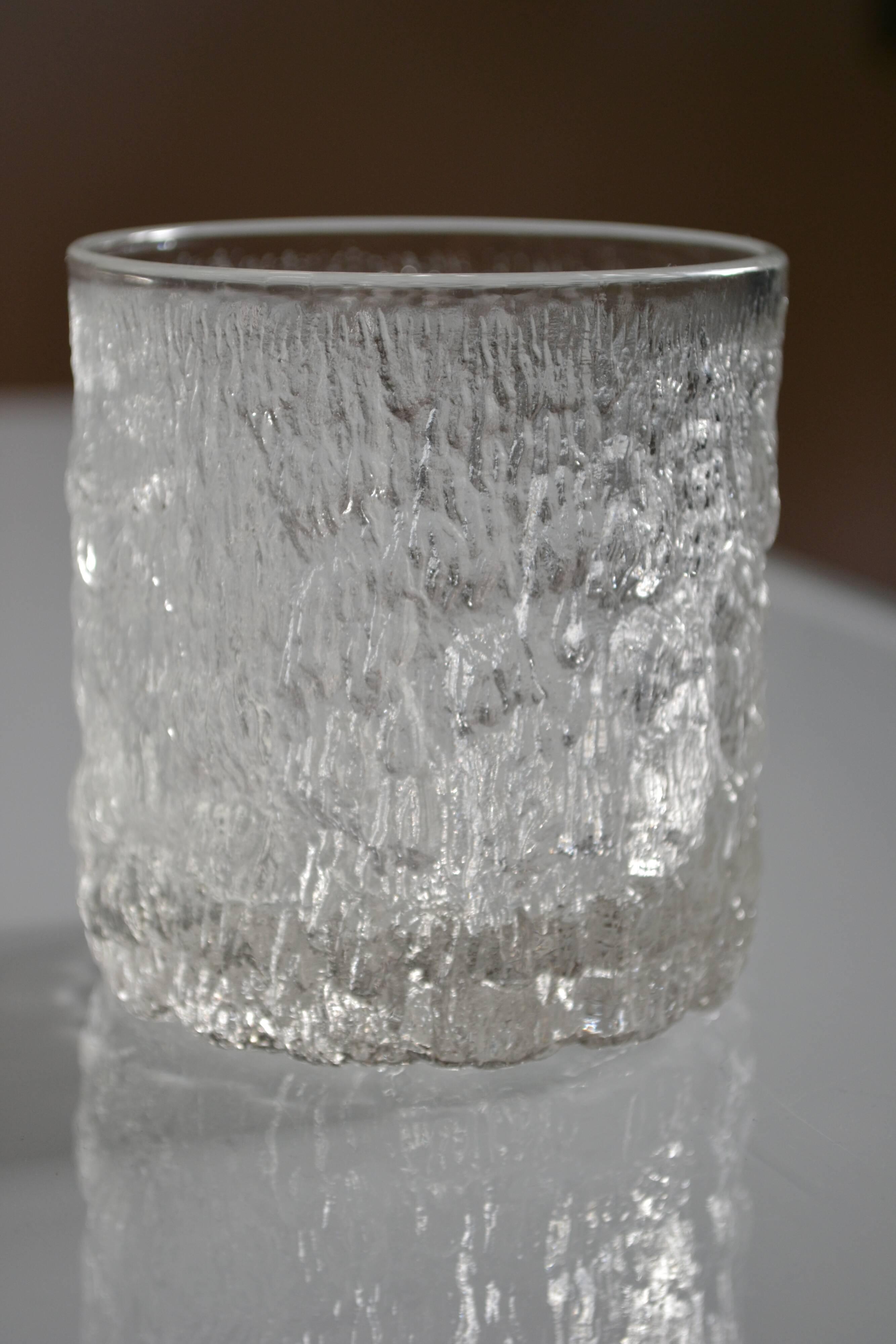 set of 6 vintage textured glasses 1980 by Charlotte Hutte @ Goebel Germany