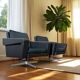 Ensemble de 2 fauteuils vintage monoplace sur piètements étoiles chromés