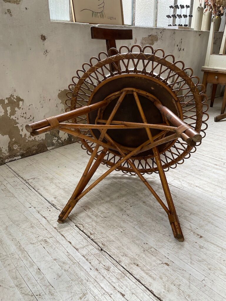 Rattan “sun” coffee table