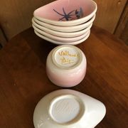 Ancien service apéro vallauris bol & 5 coupelles céramique rose