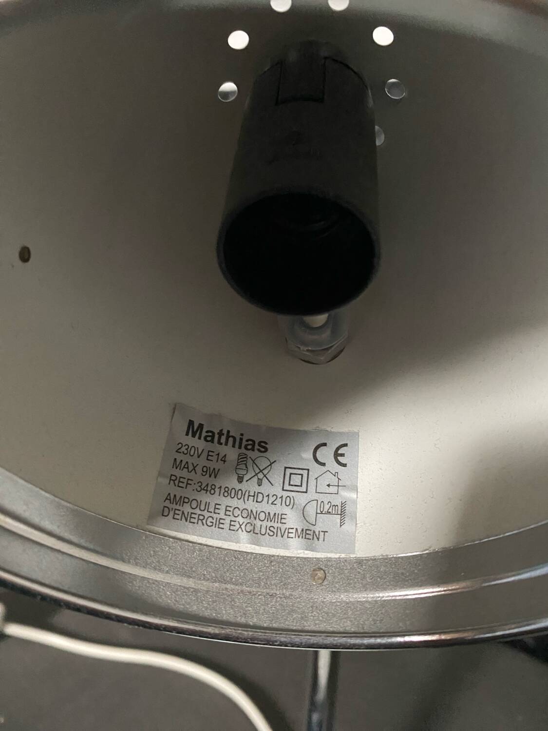 Mathias chrome and white vintage bedside desk lamp