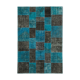 Hand-knotted turkish vintage 200 cm x 297 cm black patchwork carpet