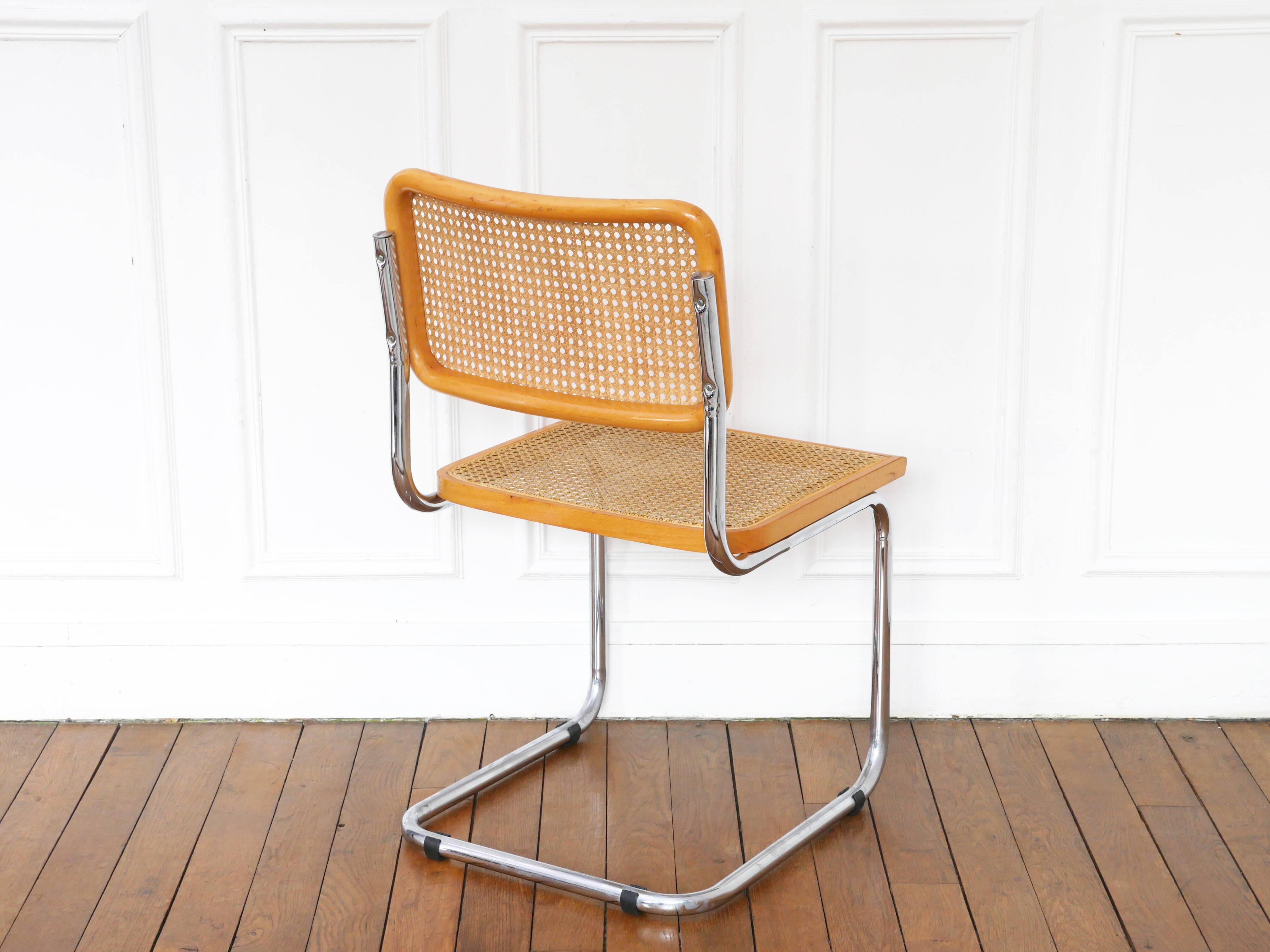 Chaise Cesca B32 Breuer Made in Italy - Cannage de l'assise refait