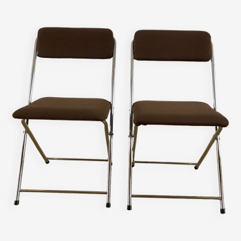 Pair of folding chairs eyrel made in france 1970s
