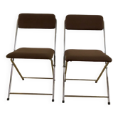 Pair of folding chairs eyrel made in france 1970s