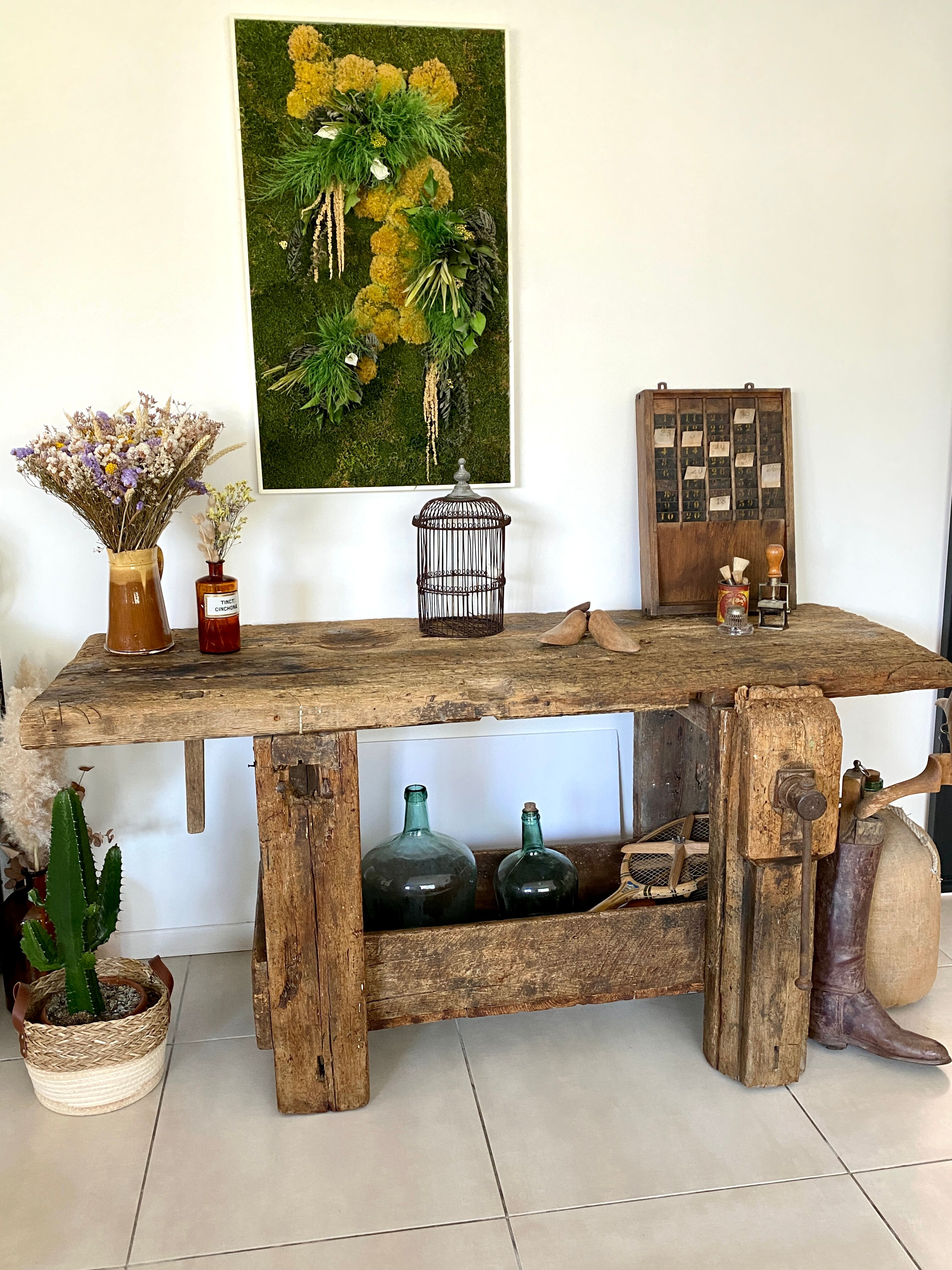 Old wooden workbench