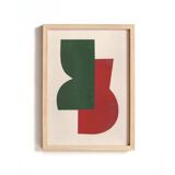Painting and collage on paper - abstract painting B 233 signed Eawy