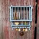Vintage Wall Mounted Plate Rack - Rustic Plate Holder