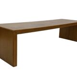 Minimalist vintage teak wood small solid bench
