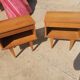 Set of 2 bedside tables Scandinavian style 1960 50 light wood