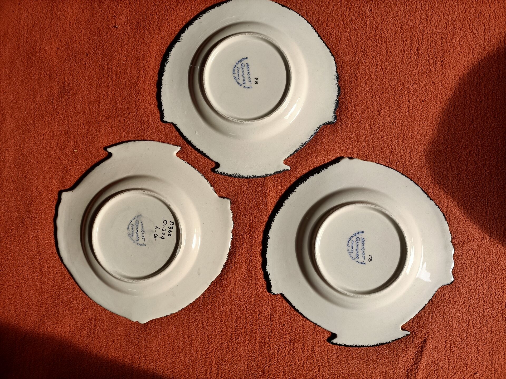 Ensemble d'assiettes Poissons Henriot Quimper