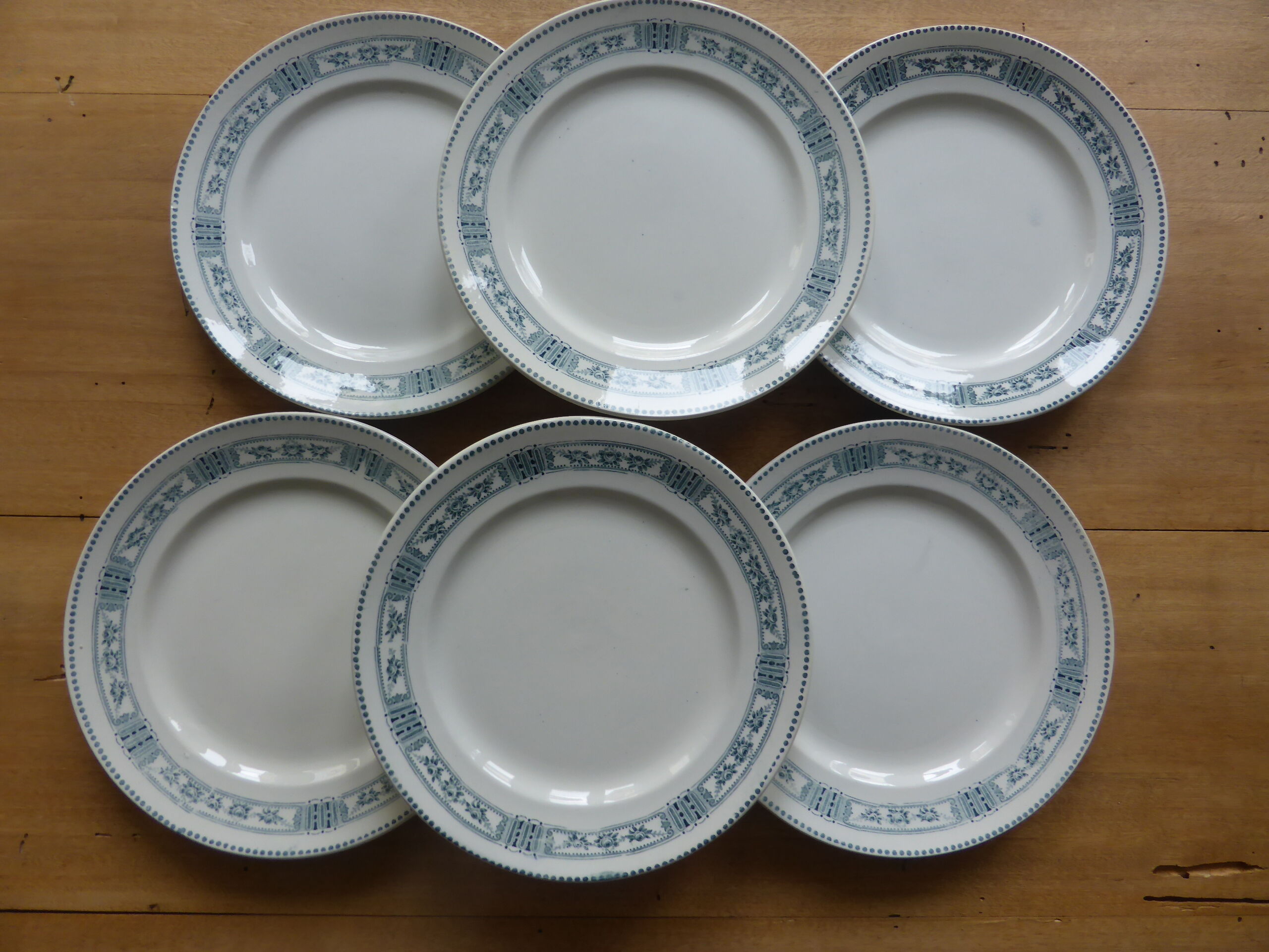 6 plates dessert in iron earth Moulin des loups model Pasteur