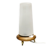 1950-60 Scandinavian style tripod lamp in teak and glass