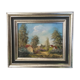Tableau paysage signé Bertrand