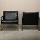 Preben Fabricius Black Leather Lounge Chairs Model 710, Walter Knoll