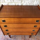 Vintage 60s chest of drawers has 4 drawers edited by Henri Couture