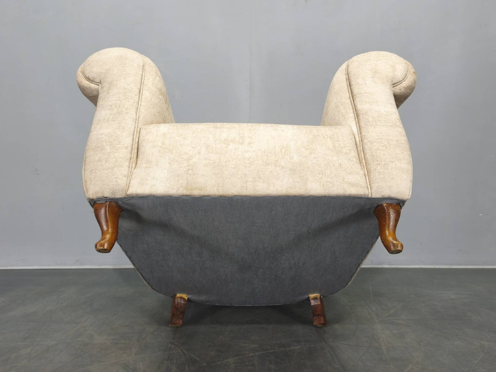 Italian Mid Century Velvet Lounge Armchair, 1950s