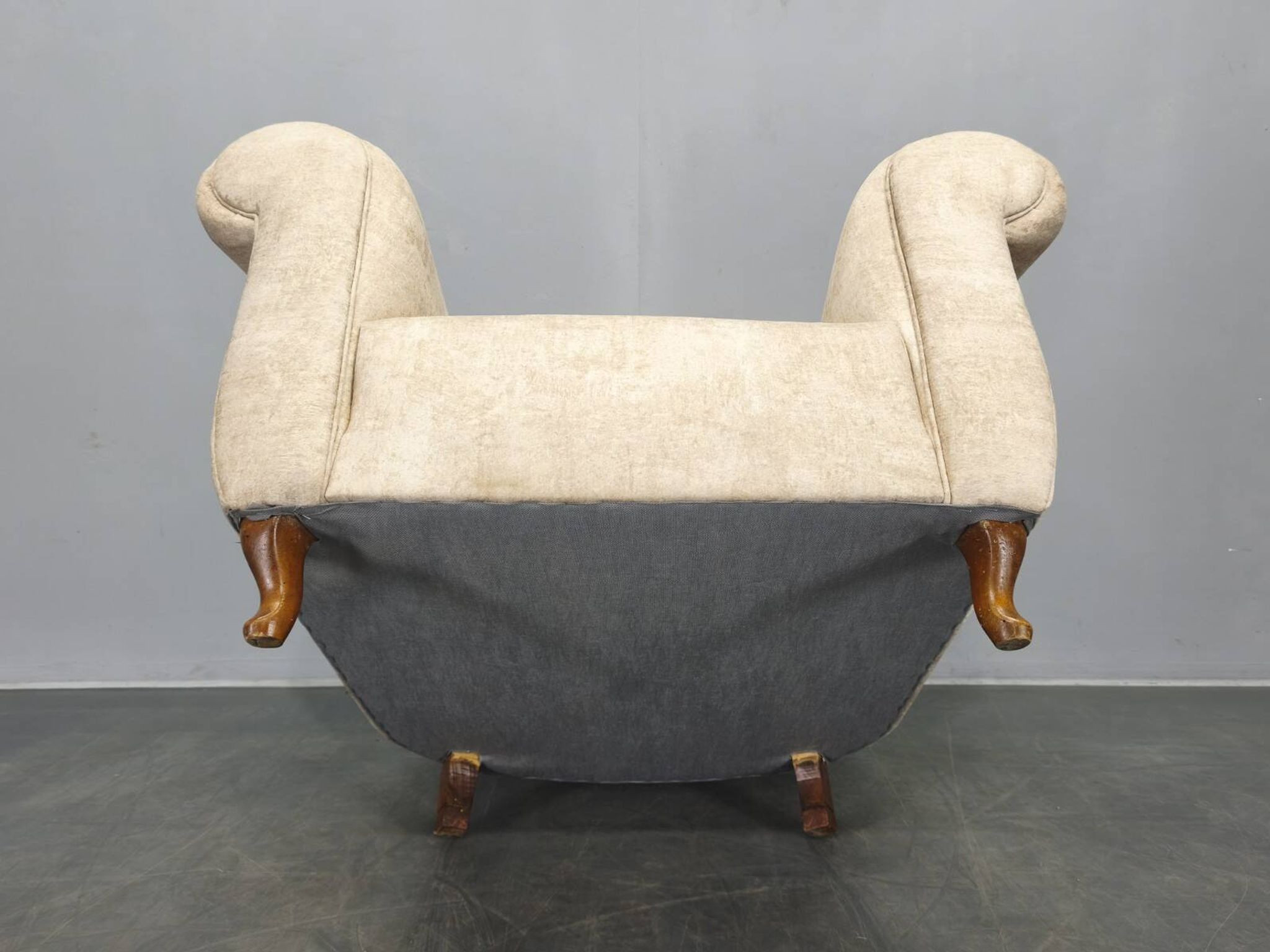 Italian Mid Century Velvet Lounge Armchair, 1950s