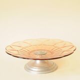 Art Deco Pink Glass Fruit Bowl