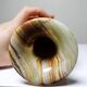 Vintage baluster vase in green striped onyx, Italy, mid-century.