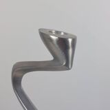 Pair of postmodern aluminium candlesticks by Matthew Hilton