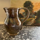 Glazed stoneware pitcher