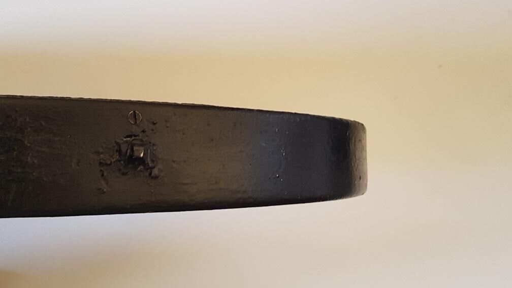 Round mirror wrought iron years 50 brutalist 50x50cm