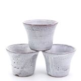 Set of 3 gray ceramic flower pots, Vallauris 1960s