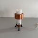 Simple table lamp in copper metal and opal glass, 1960s, Germany
