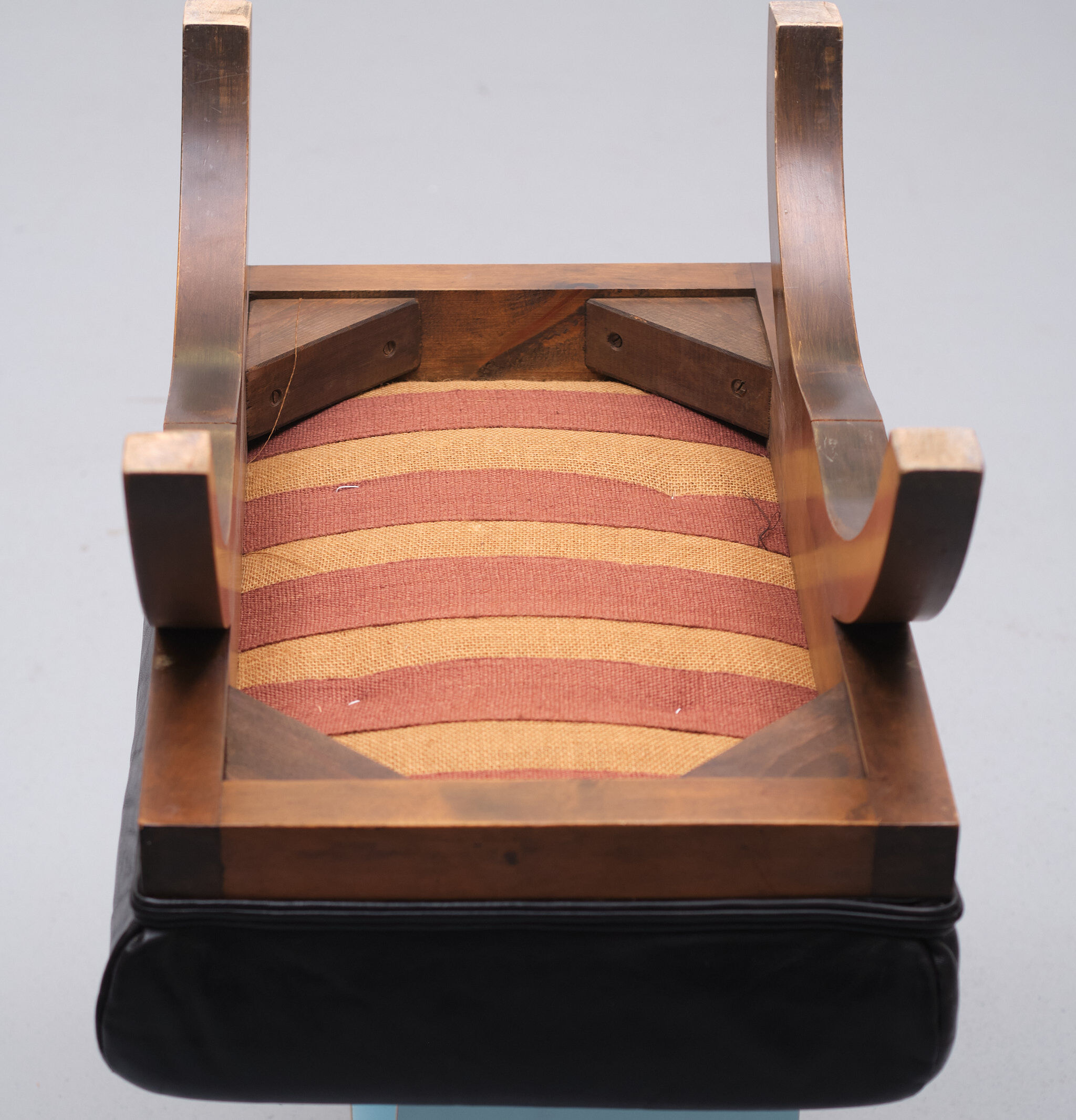 Black Leather Ottoman 1920s England