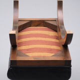 Black Leather Ottoman 1920s England