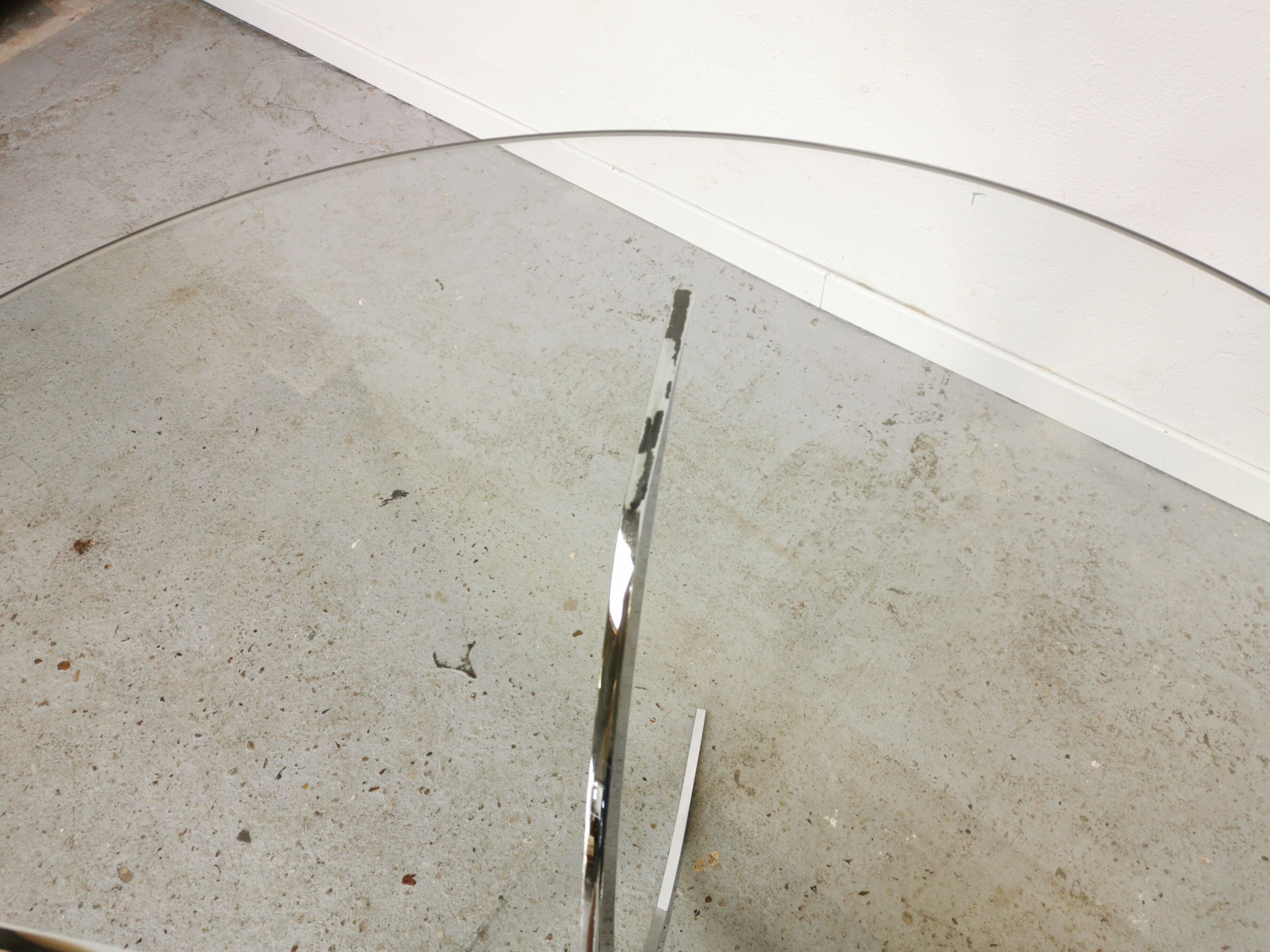 Table vintage verre et chrome 1970