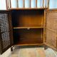 70" Rattan and Bamboo Shelf