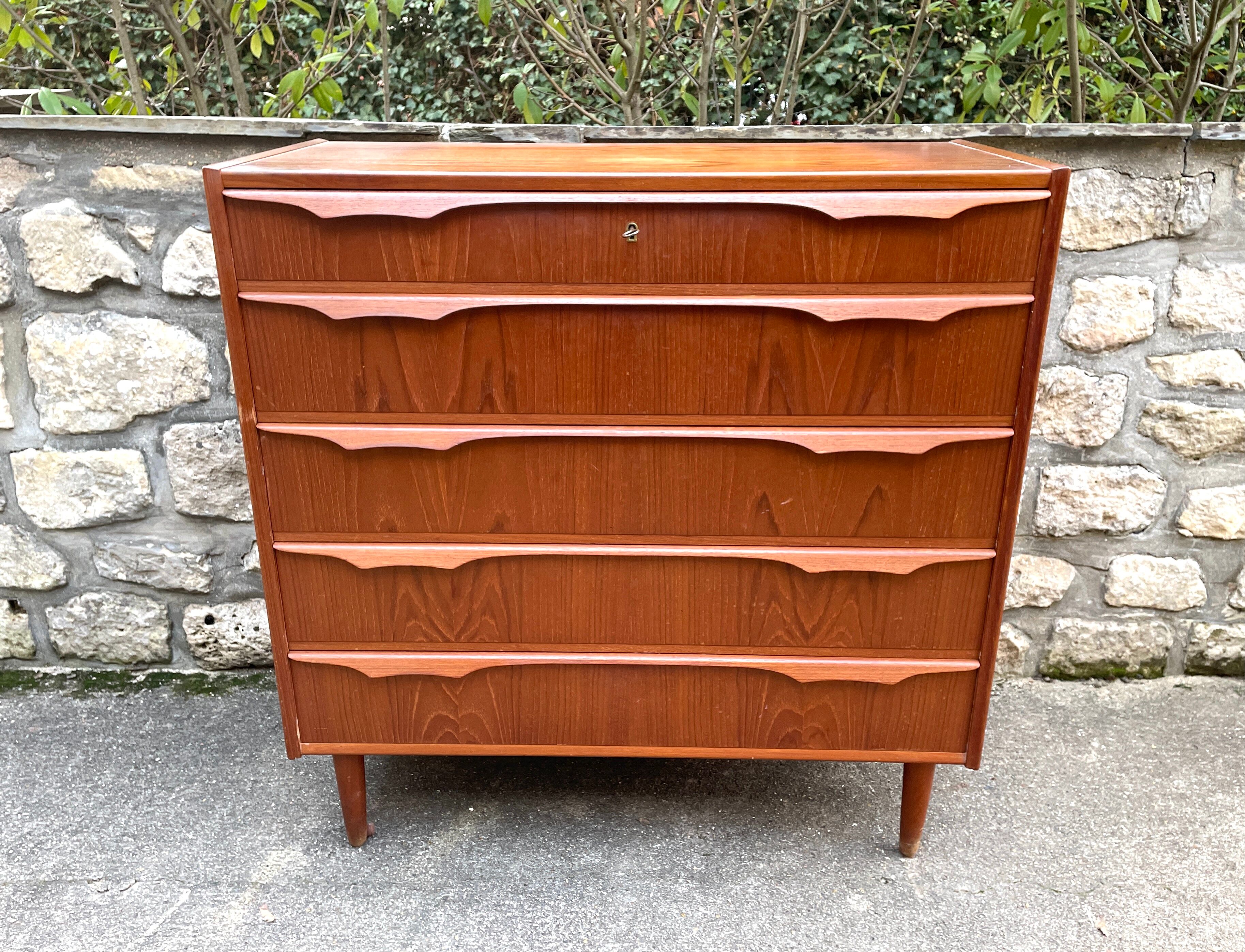 Danish teak chest of drawers for Trekanten 1960's, Denmark