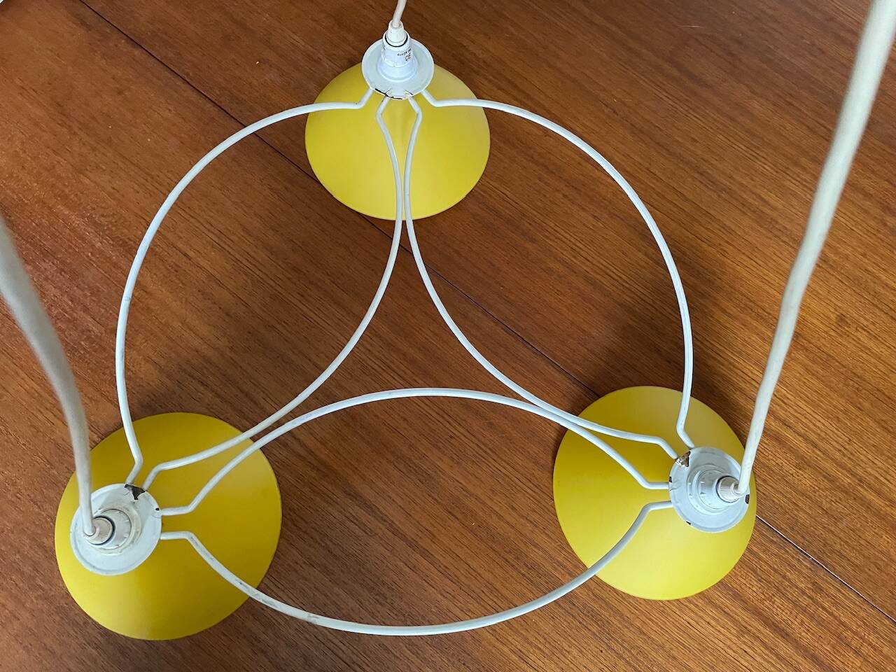Vintage 3-light pendant light by Le Dauphin circa 1980s