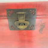 19th century red lacquered Chinese trunk