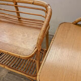 Pair of rattan bedside tables